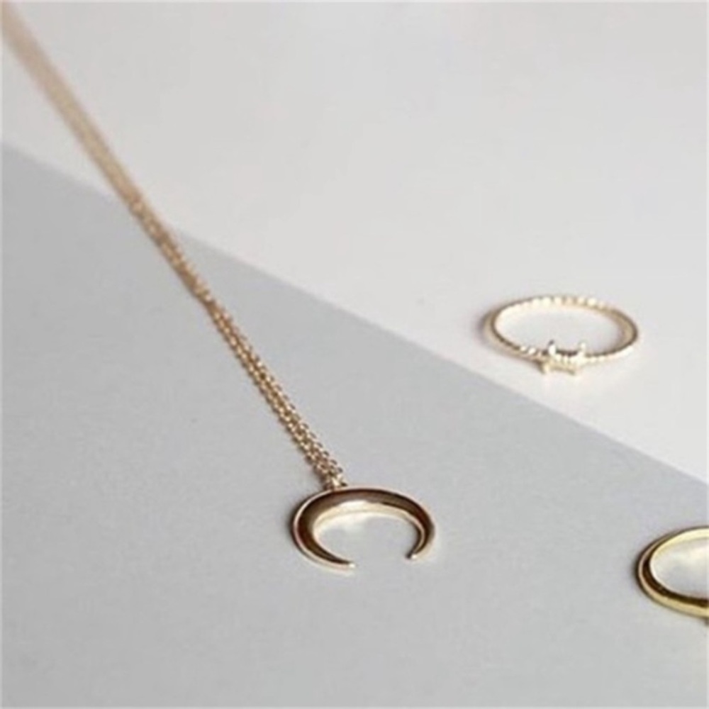 Crescent Horn Gold Necklace - Picture 5 of 5